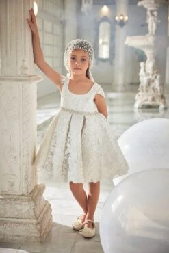 Girls Ariel Occasion Dress In Ivory 8 Girls Ariel Occasion Dress In Ivory -Monna Clothing Shop maison Ava 0 34