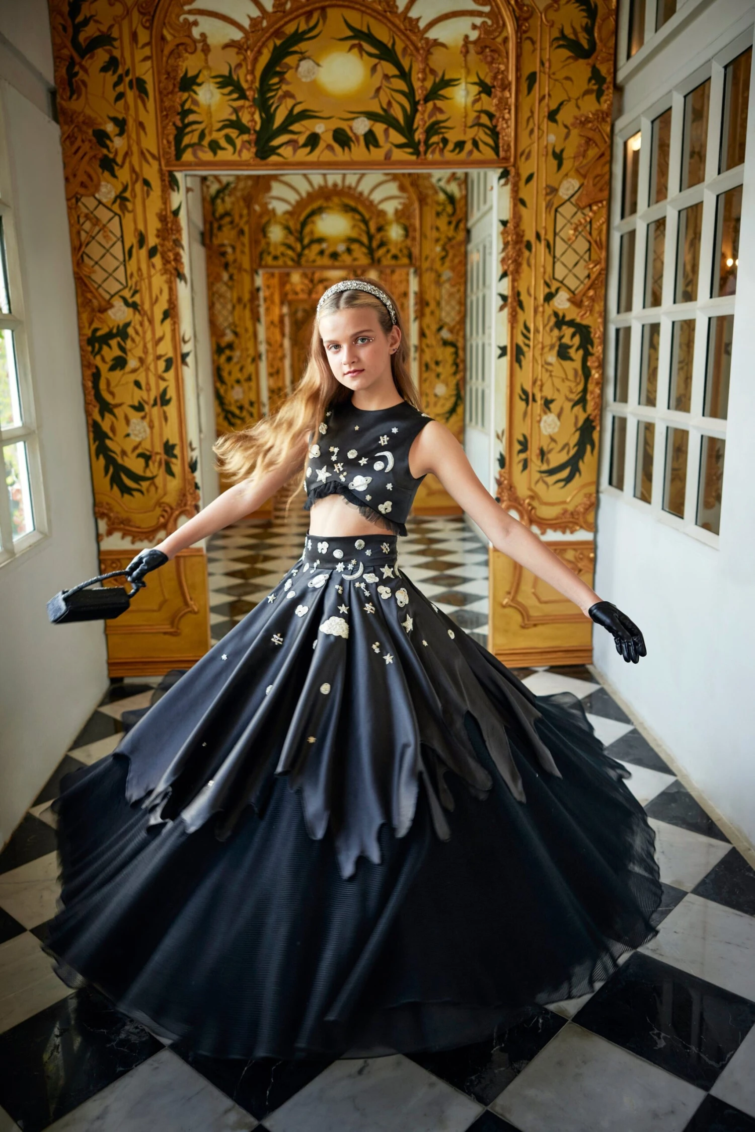 Girls Wednesday Occasion Dress In Black 4 Girls Wednesday Occasion Dress In Black - Image 2